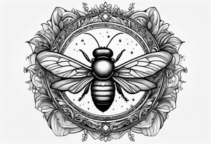 A fly top view and a crescent moon tattoo idea