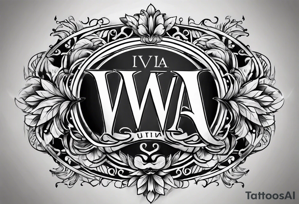 Lettering of the name Iva tattoo idea