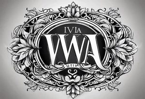 Lettering of the name Iva tattoo idea