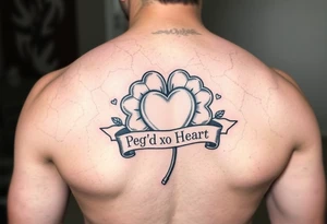 Shamrock patch with a heart and a banner that says " Peg 'o My Heart " tattoo idea