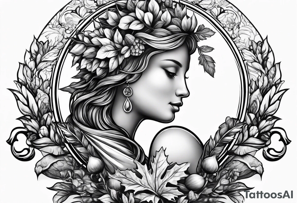 Acorn being carried by angel tattoo idea