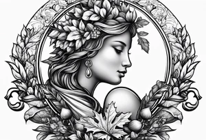 Acorn being carried by angel tattoo idea