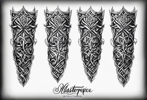 bracers armor written words celtic thorns tattoo idea