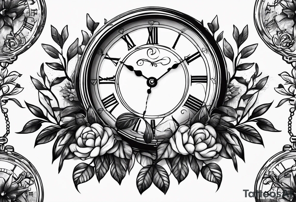 Rowan tree and 2 clocks tattoo idea