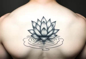 serene lotus flower emerging from sacred waters with ripples tattoo idea