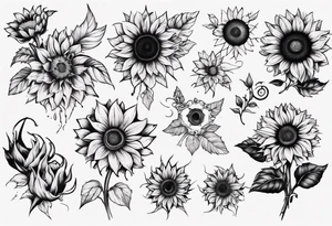 combining E and H with a sunflower tattoo idea