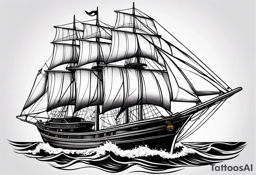 Sail boat tattoo idea