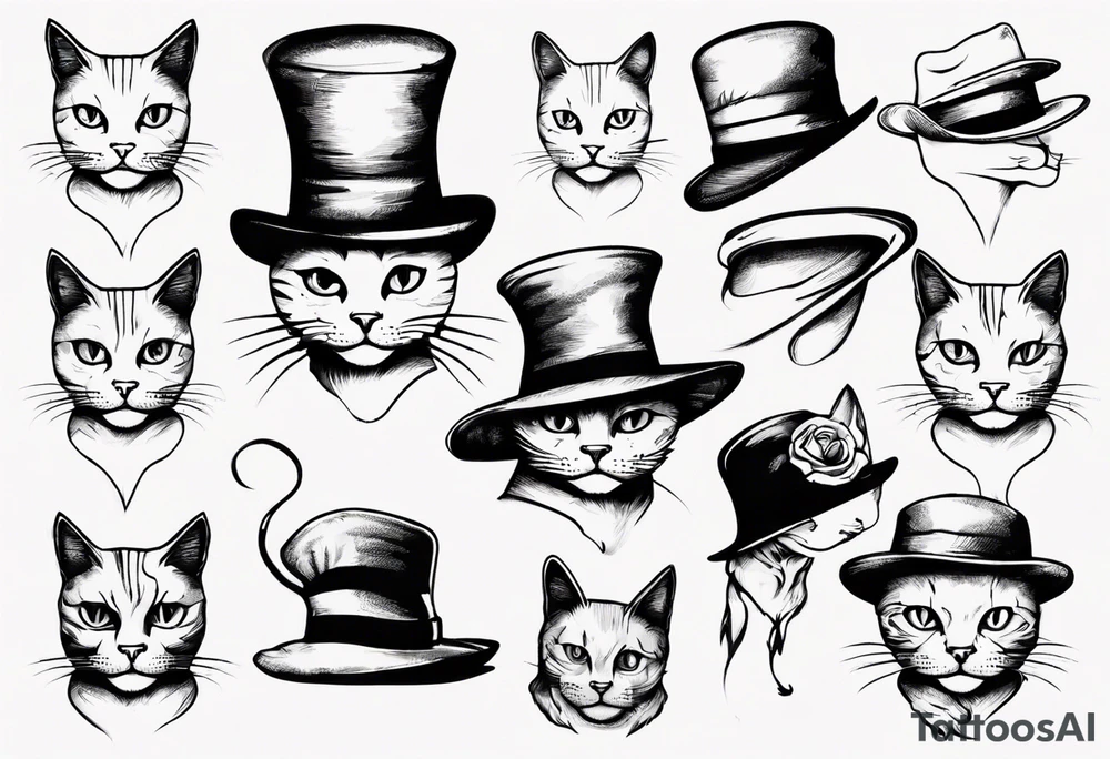 cat it a hat tattoo idea