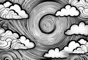 heaven clouds swirl vignette tattoo idea