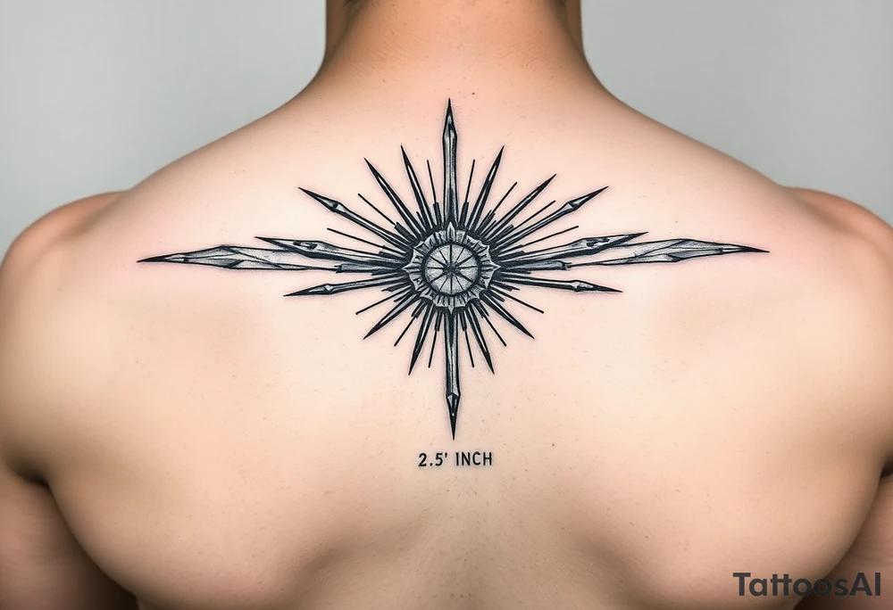 ray tattoo with shadow underneath tattoo idea