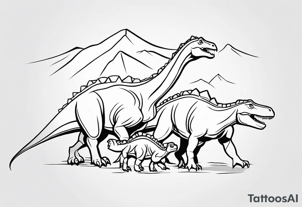 dinosaur family tattoo idea