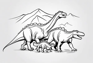 dinosaur family tattoo idea