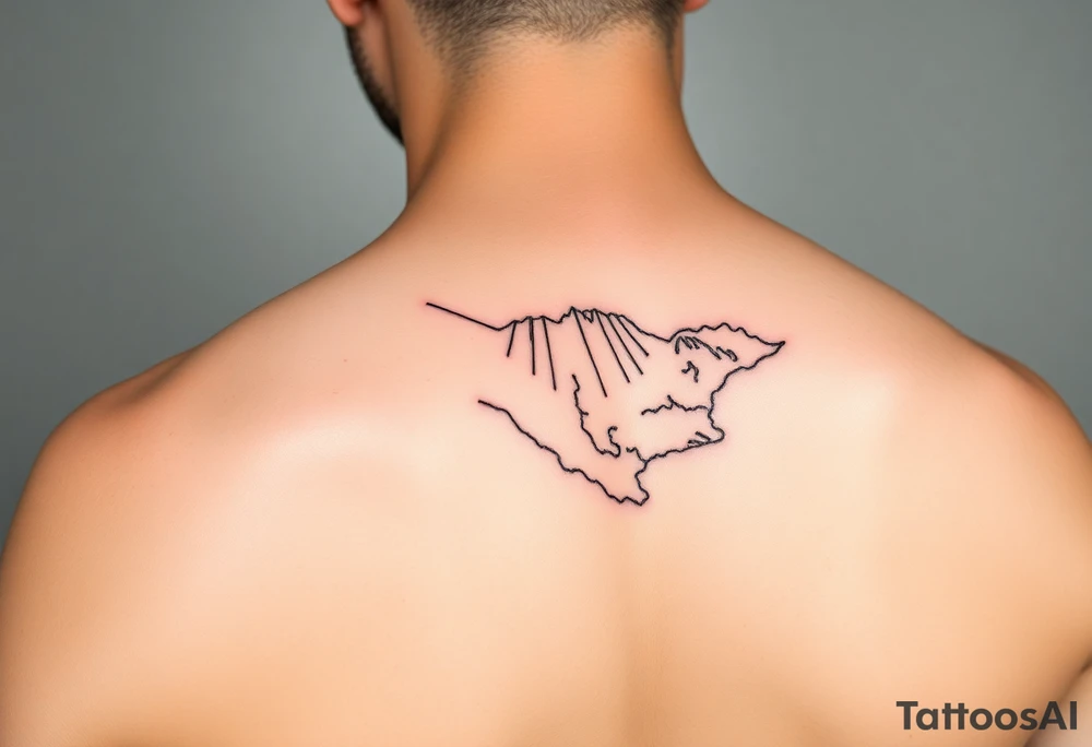 Venezuelan coastline single line tattoo idea