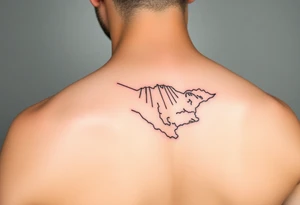 Venezuelan coastline single line tattoo idea
