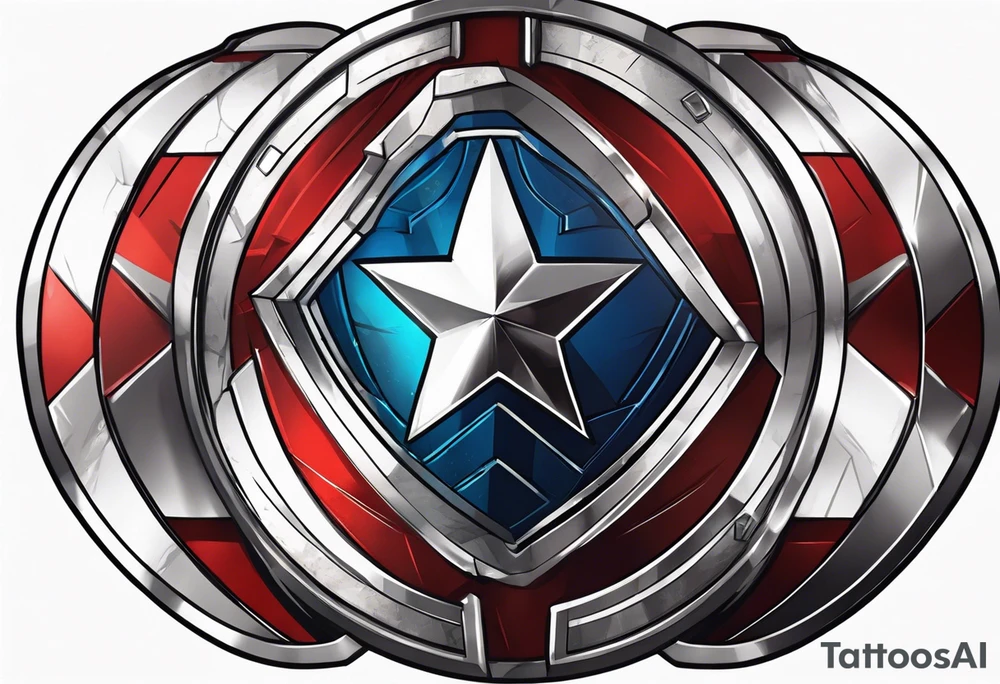 Shield from Captain America with a sword into tattoo idea
