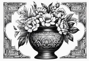 tattoo drawing ancient flower vase tattoo idea