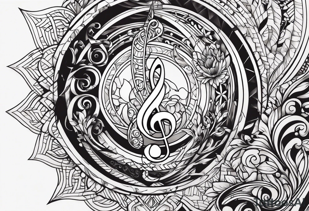 Note de musique, clef de sol, fin tattoo idea