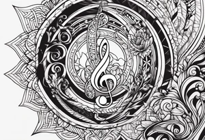 Note de musique, clef de sol, fin tattoo idea