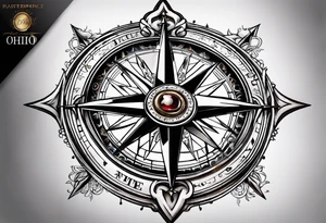Ohio compass tattoo idea