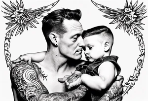 Father son shoulder ride

This tattoo would fit on a calf. tattoo idea