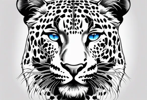 you leopard with blue eyes tattoo idea
