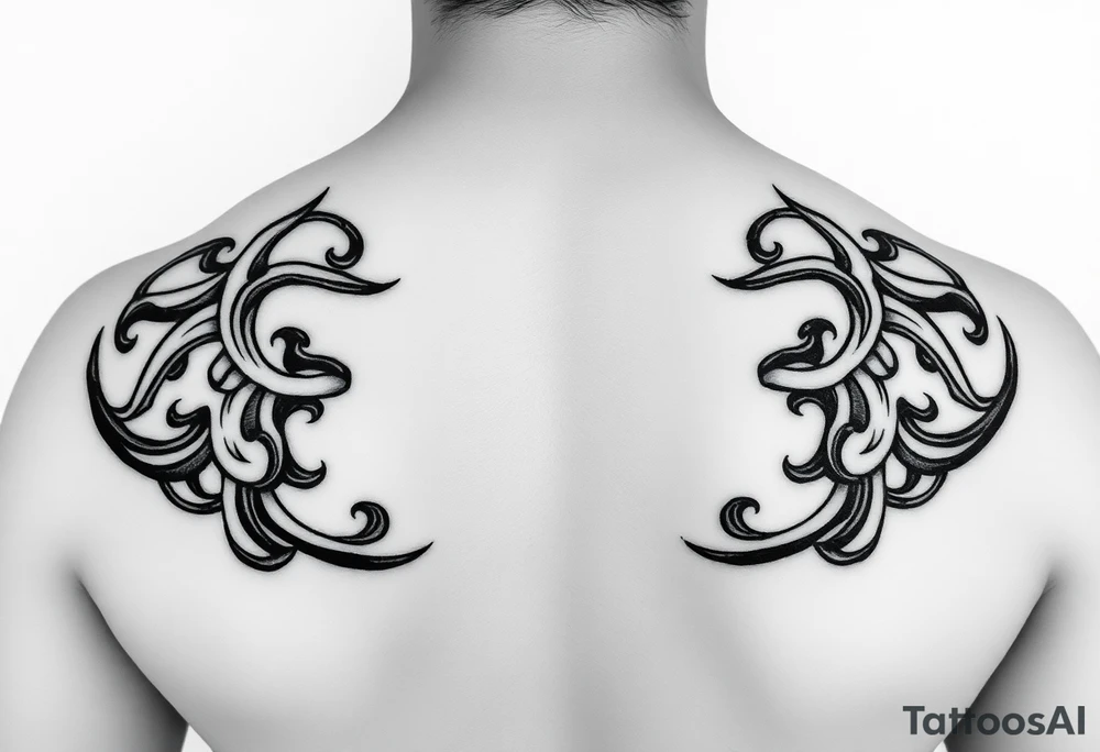 tribal open scroll tattoo idea