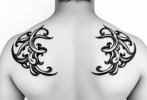 tribal open scroll tattoo idea