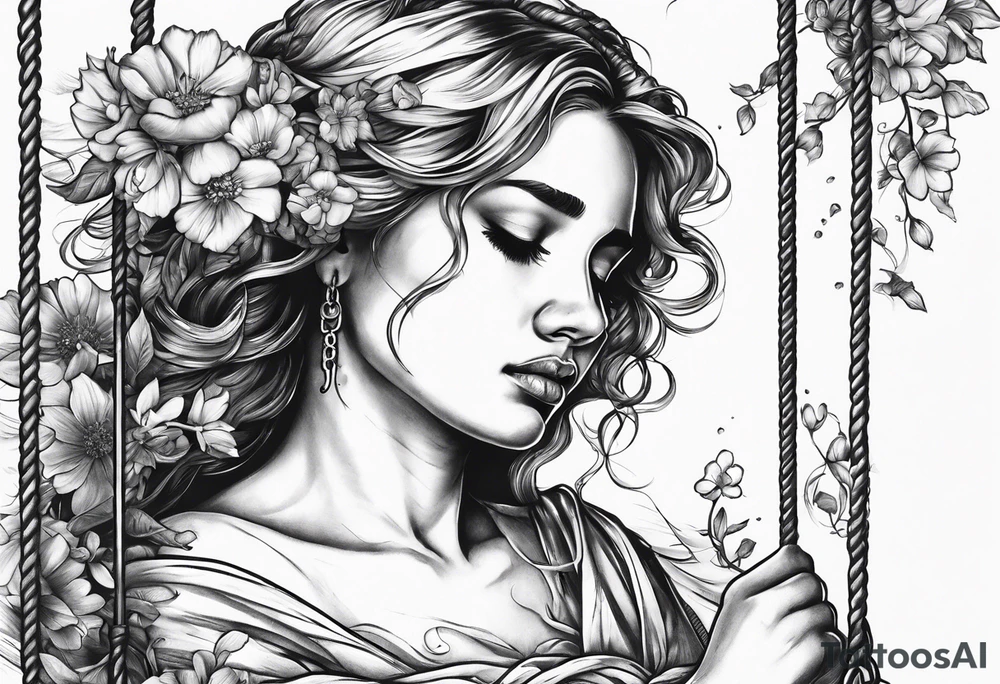 crying broken angel on swing add flowers around tattoo idea crying broken angel on swing add flowers around tattoo idea