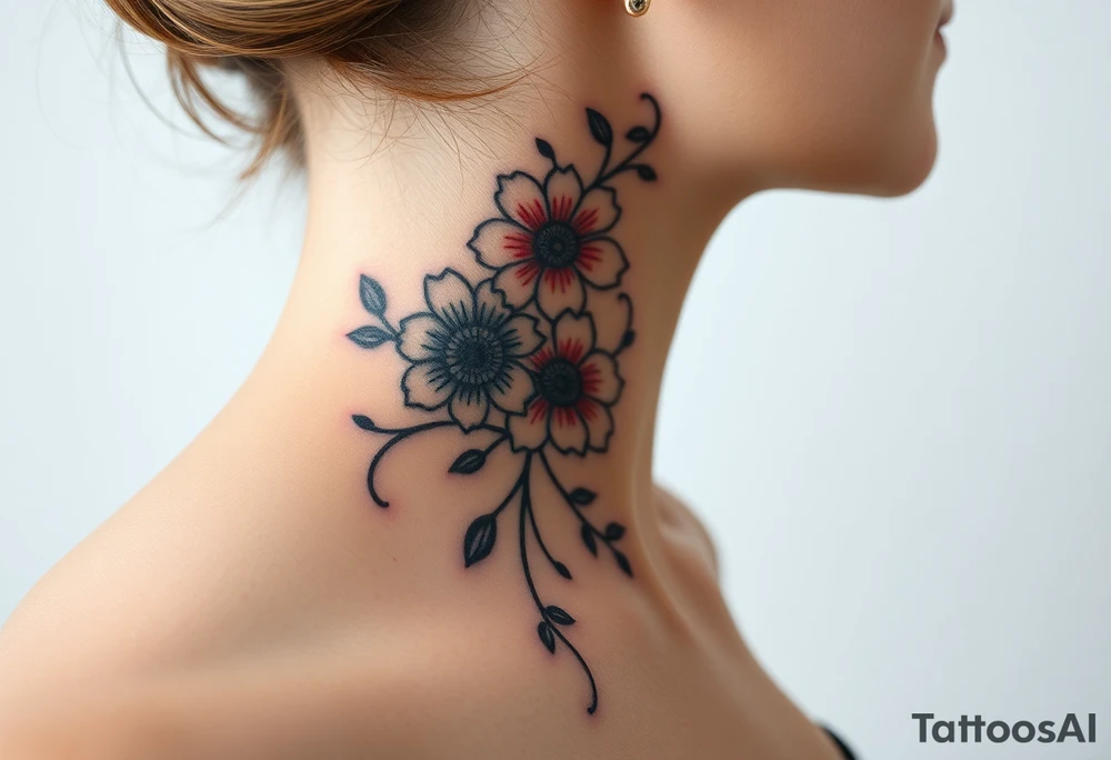Tribal flowers somoan tattoo idea