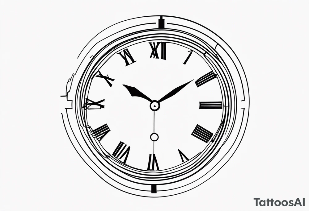 Clock face with date tattoo idea