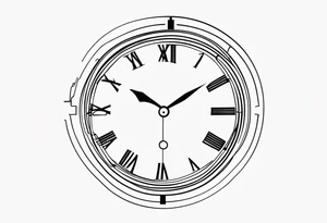 Clock face with date tattoo idea