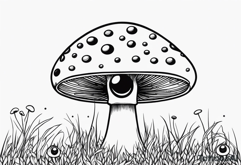 mushroom and eyes tattoo idea
