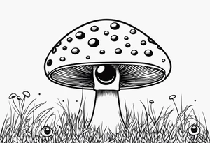 mushroom and eyes tattoo idea