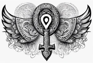 ankh, maori tattoo idea