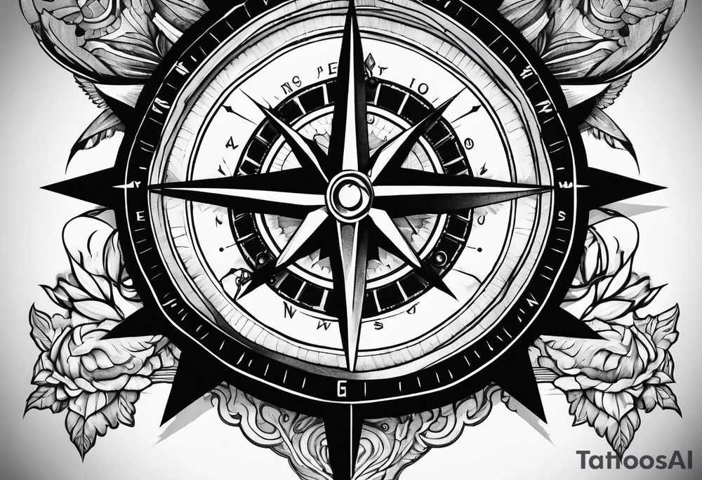 Modern Military Compass tattoo idea