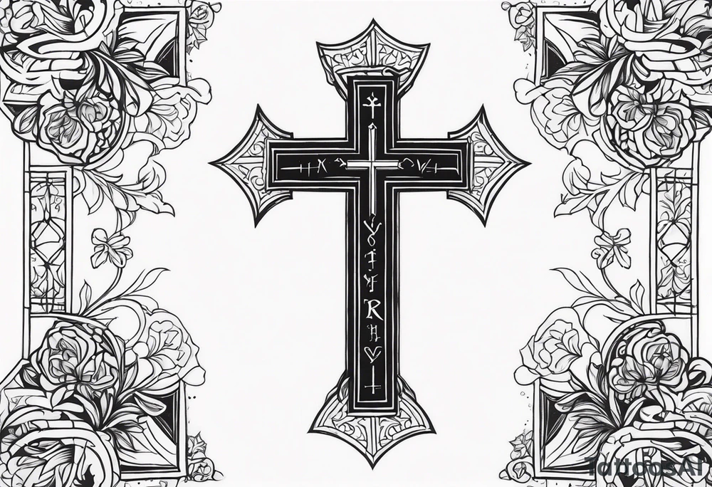Cross with bible verse tattoo idea