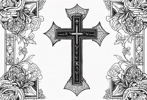 Cross with bible verse tattoo idea
