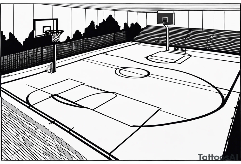 basketball court tattoo idea