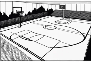 basketball court tattoo idea