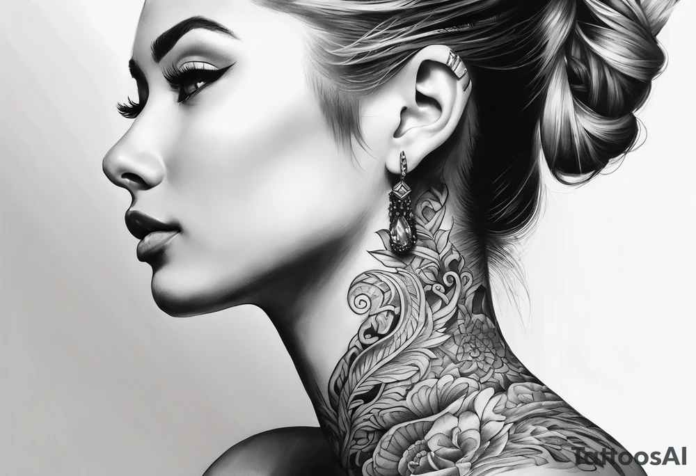 neck sleeve tattoo idea