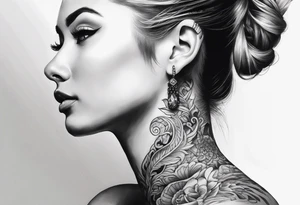 neck sleeve tattoo idea