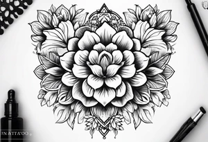 Paw print of flowers tattoo idea