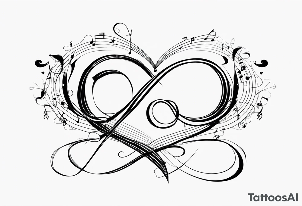 Music love infinity tattoo idea