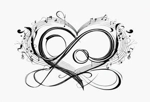 Music love infinity tattoo idea