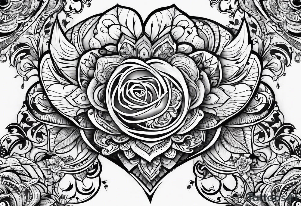 Hearted vein with words grandma, mum and dad tattoo idea