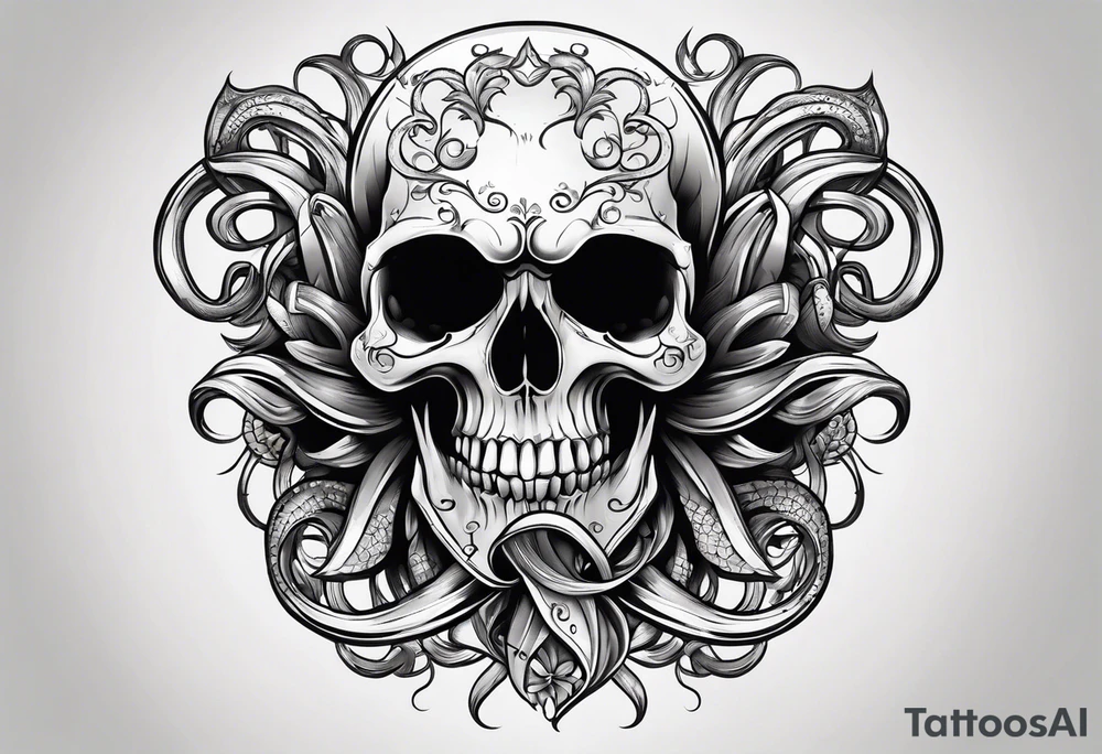 skull with tentacles tattoo idea