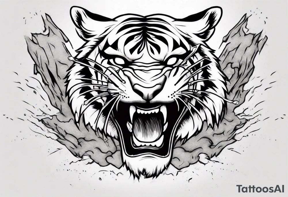 A tiger surrounded by lightning for a forearm sleeve. Also leaving room for a symbol to be below the tiger tattoo idea