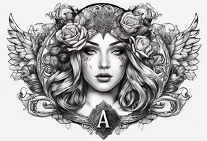 the letters A R in the middle of a headband tattoo idea