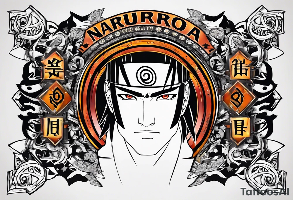 naruto headband with letters AR in the middle tattoo idea