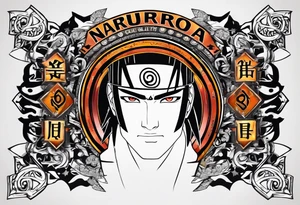 naruto headband with letters AR in the middle tattoo idea